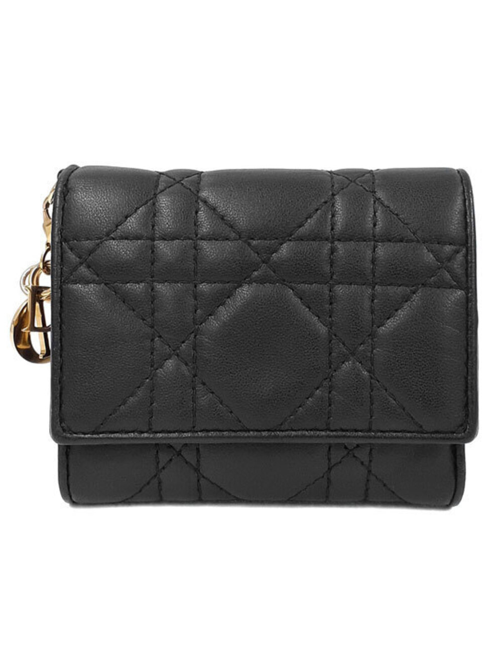 Christian Dior Lady Lotus Wallet Tri fold Short